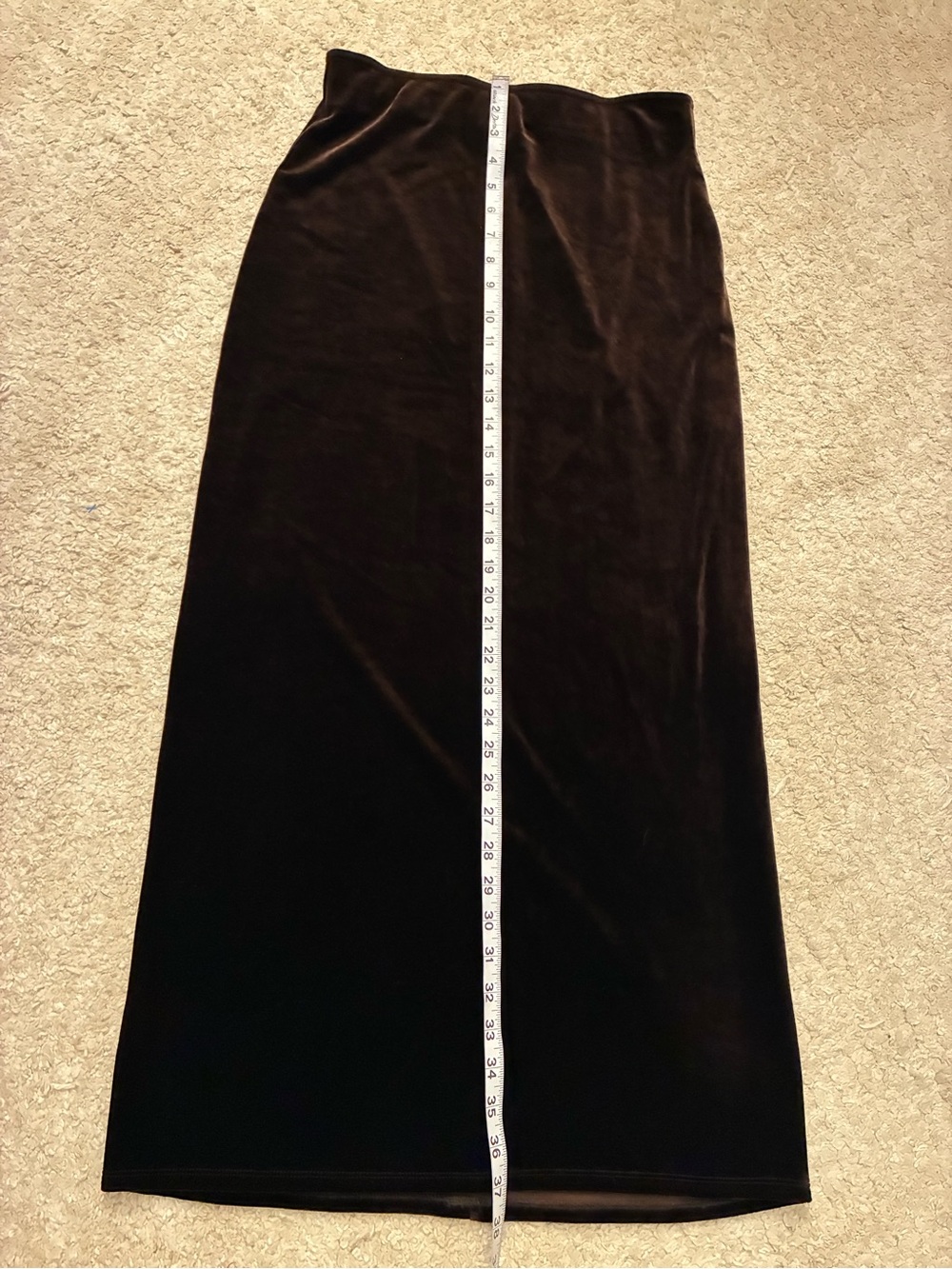 Vintage GAP Brown Velvet Maxi Skirt M Stretch Y2K 90s - Picture 3 of 4